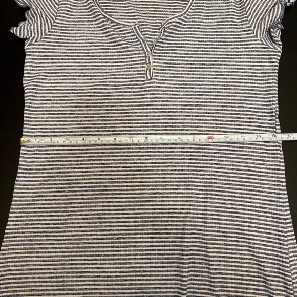 Laura Ashley Ribbed Nightgown Blue White Sleep Shirt Size Small Stretch Women's - Picture 8 of 11
